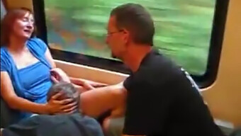 A Mature Couple'S Wild Ride On A Euro Train