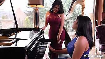 Two Latina Women, Kesha And Sheila Ortega, Indulge In Lesbian Intimacy Using A Vibrator While Showcasing Their Natural Beauty And Voluptuous Figures.