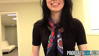 Stunning Brunette Real Estate Agent'S Hot Office Encounter