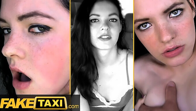 Junge Europäerin Anie Darling Genießt Orale Und Intensive Gesichtsbehandlung In Fake Taxi