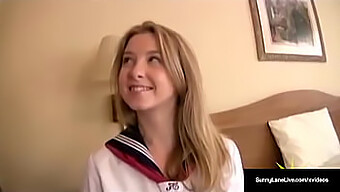 Sunny Lane, An American College Student, Enjoys A Steamy Encounter With An Eager Asian Gentleman Who Skillfully Stimulates Her Moistened Vagina With His Fingers, Leading To A Climactic Creampie.