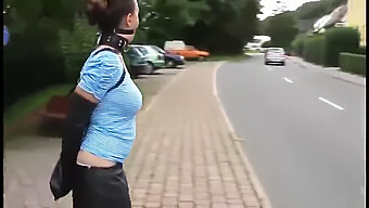 Bdsm Couple Explores Ballgag And Armbinder Play In Public