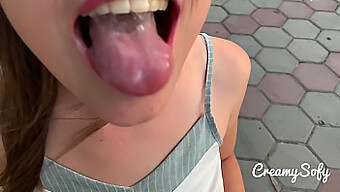 Petite Girlfriend'S Outdoor Surprise With Big Cock Blowjob