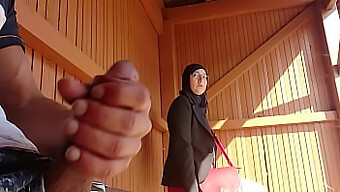 A Young Man Surprises A Muslim Girl With His Large Penis While They Wait For The Bus, Leading To Unexpected Consequences