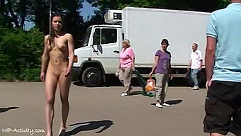 Julie'S Daring Outdoor Nudity In Public