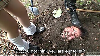 Japanese Educator Punishes Wayward Student With Outdoor Piss Play