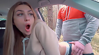 Stepmom Gives Blowjob To Stepson In Car On Way To College