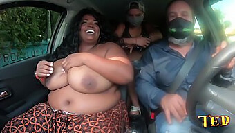 Natural Big Boobs And Big Asses In A Car Ride With Joao O Safado And Friends