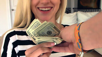 Young Blonde Girl Receives Money For Intimate Encounter With Unknown Man From Behind